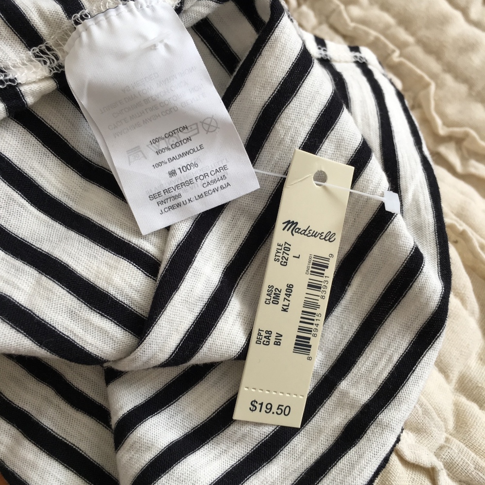 Madewell Blue and White Striped Tank Top NWT Large - Picture 8 of 8